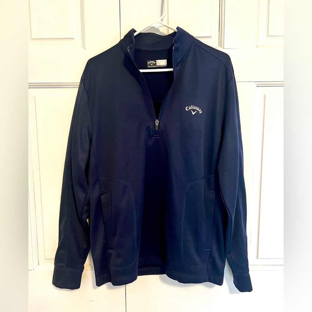 Callaway Men’s Navy Blue Quarter Zip Golf Pullover‎ Medium